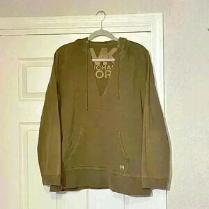 Michael Kors Womens Hoodie Sweatshirt Drawstring Embellished Logo Y2K Size XL